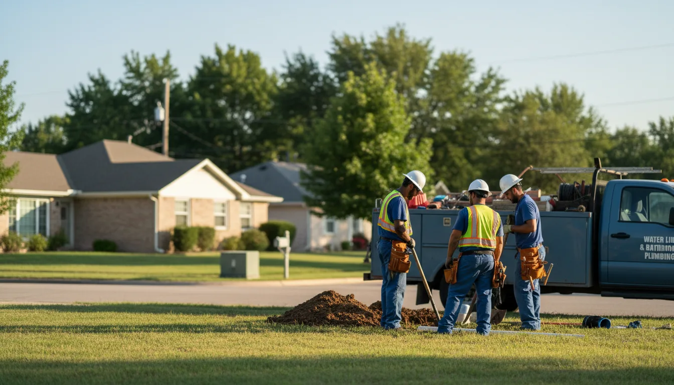 Residential water line and bathroom plumbing service in Rogers, NE